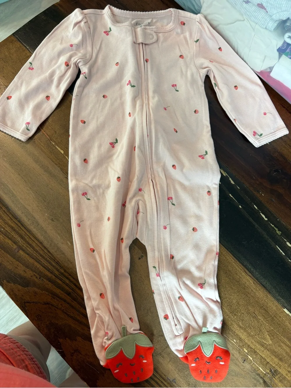 Carters strawberry footie sleeper
